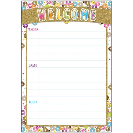 Ashley Productions Smart Poly Chart, DonutFetti Welcome, 13in x 19in 91068